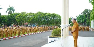 Walikota Tikep Muhammad Sinen, Pimpin Apel Gabungan Perdana Tahun 2026