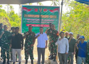 Sinergi Pemkot Tidore dan TNI AD, Pembangunan Jembatan Garuda Merah Putih di Desa Gita Resmi Dimulai