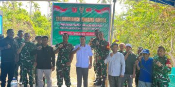 Sinergi Pemkot Tidore dan TNI AD, Pembangunan Jembatan Garuda Merah Putih di Desa Gita Resmi Dimulai